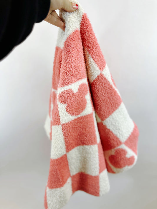 Mouse Checkered Knit Blankets