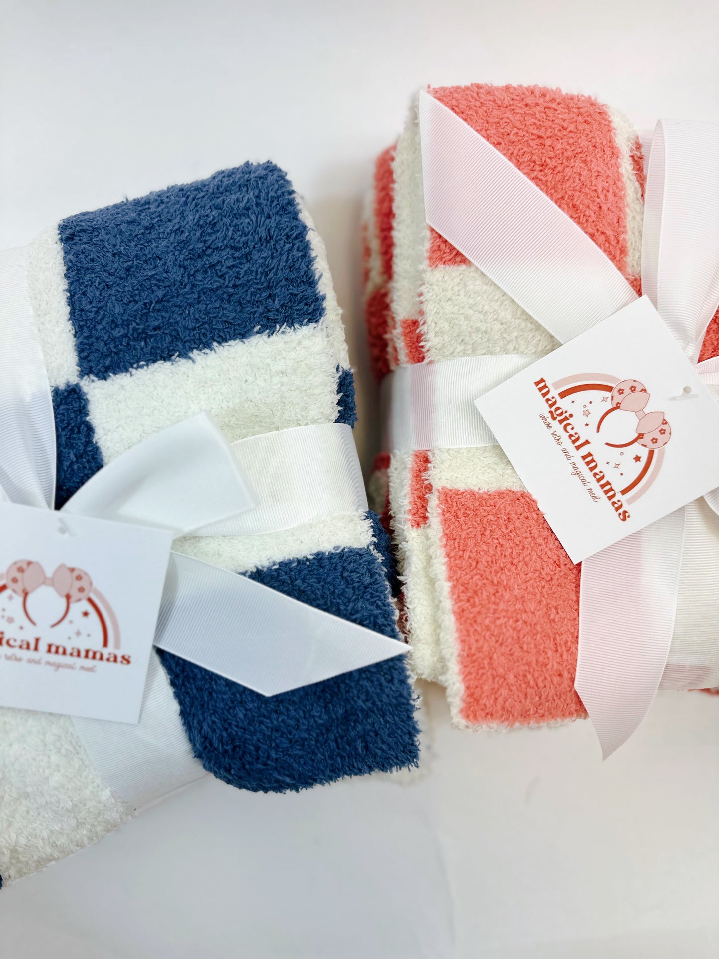 Mouse Checkered Knit Blankets
